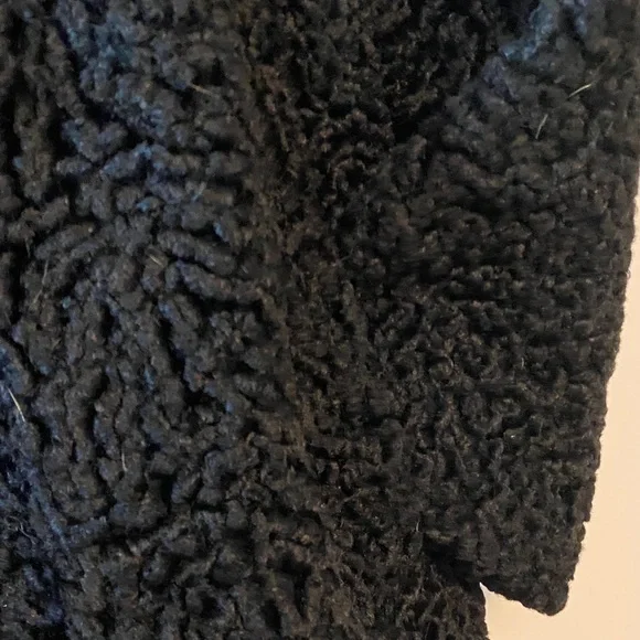 Vintage Black Curly Lamb Jacket w/Mink Collar - Picture 6 of 7